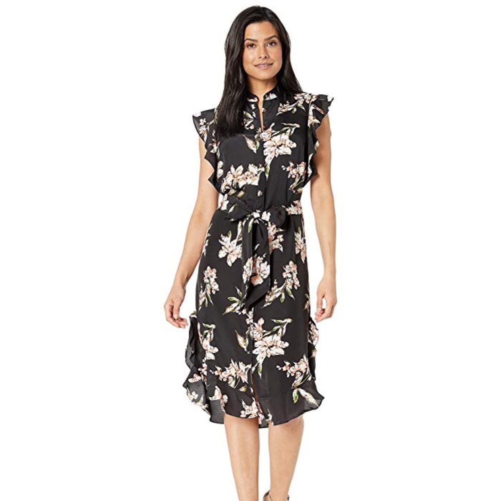 Ralph Lauren LAUREN Ruffled Spring Floral Dress